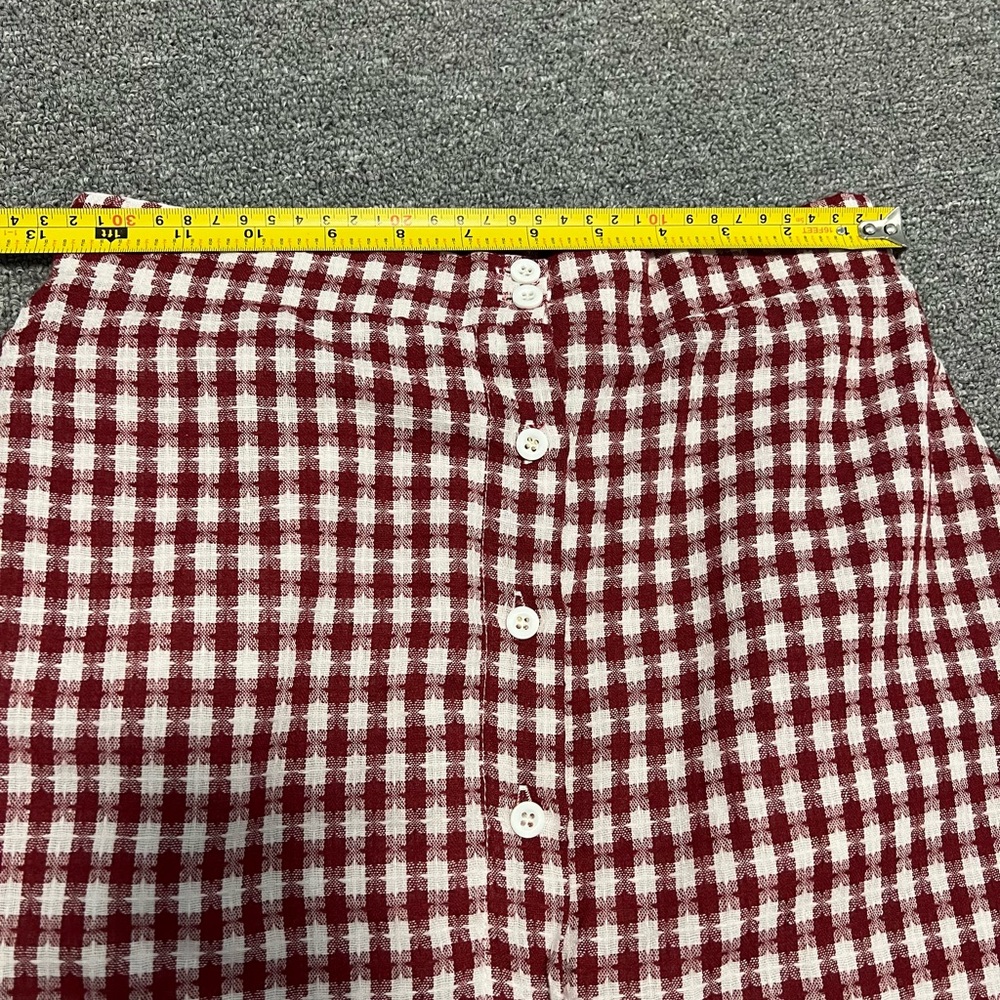 Chic Red Checkered A-Line Skirt - Picture 5 of 7